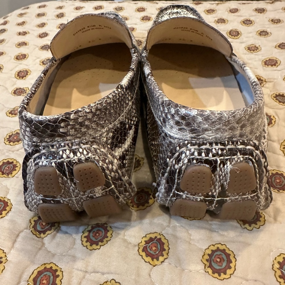 Cole Haan Shelby Bit Logo Snake Print Leather Driving Loafer Moccasins Size 8.5 - Picture 6 of 8